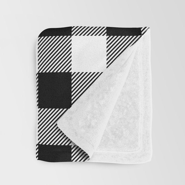 Black and White Buffalo Check Throw Blanket Gallery Image 3