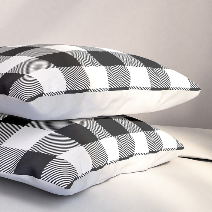 Black and White Buffalo Check Pillow Sham Gallery Image 3