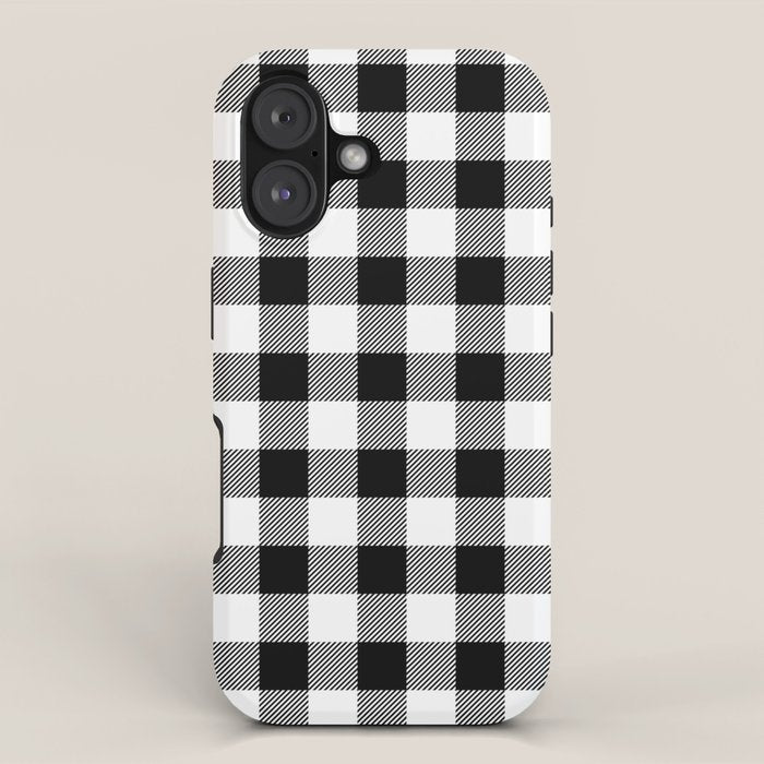 Black and White Buffalo Check iPhone Case Gallery Image 1