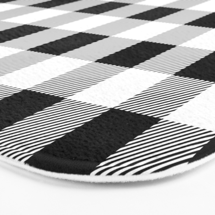 Black and White Buffalo Check Bath Mat Gallery Image 3