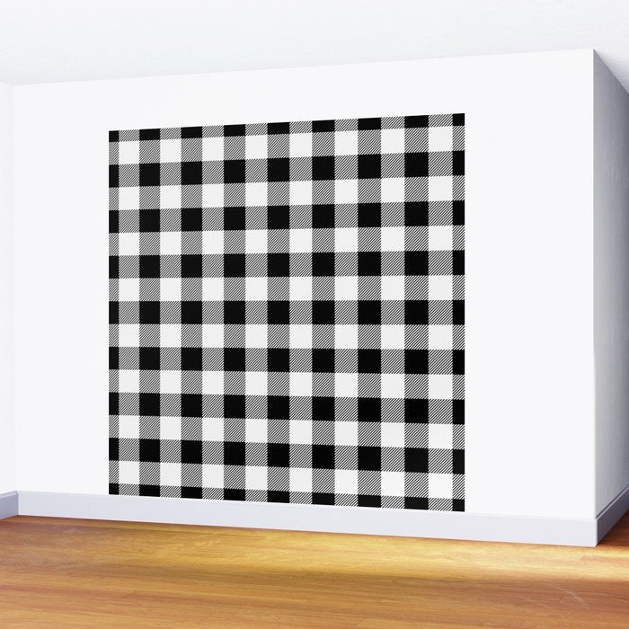 Black and White Buffalo Check Wall Mural Gallery Image 2