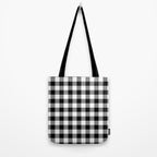 Black and White Buffalo Check Tote Bag Gallery Image 2