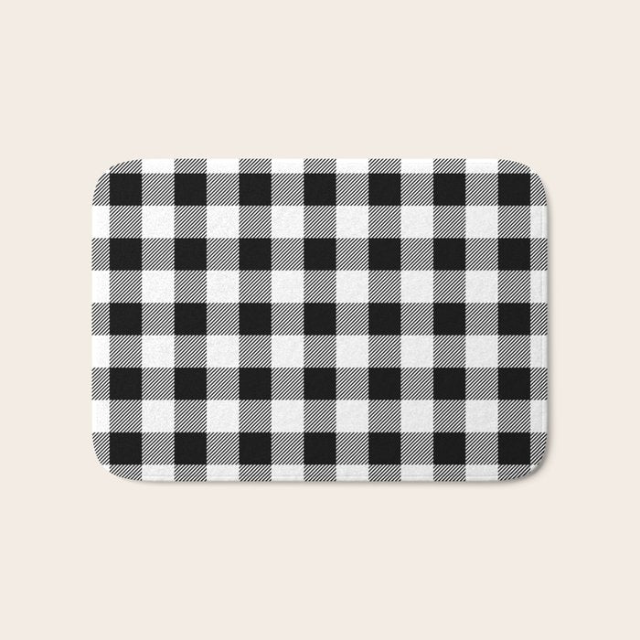 Black and White Buffalo Check Bath Mat Gallery Image 1