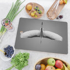 Wings of an Egret in Mid-flight black and white photography - black and white photographs Cutting Board Gallery Image 2
