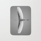 Wings of an Egret in Mid-flight black and white photography - black and white photographs Bath Mat Gallery Image 1