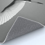 Wings of an Egret in Mid-flight black and white photography - black and white photographs Rug Gallery Image 4