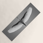 Wings of an Egret in Mid-flight black and white photography - black and white photographs Yoga Mat Gallery Image 1