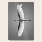 Wings of an Egret in Mid-flight black and white photography - black and white photographs Cutting Board Gallery Image 1