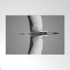 Wings of an Egret in Mid-flight black and white photography - black and white photographs Welcome Mat Gallery Image 1