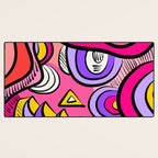 Colorful Abstract Pop Birds Pattern Desk Mat Gallery Image 3