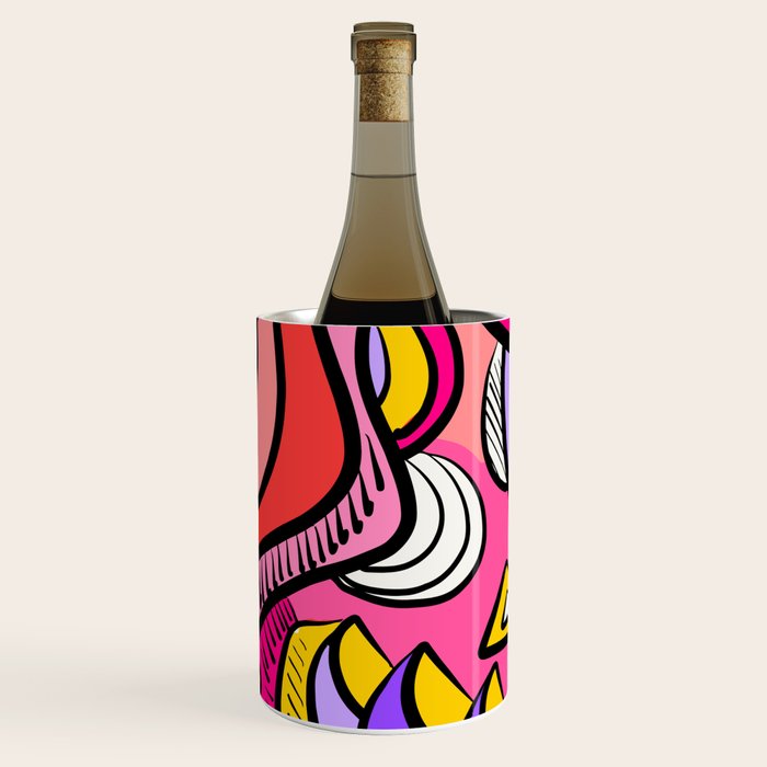 Colorful Abstract Pop Birds Pattern Wine Chiller Gallery Image 2