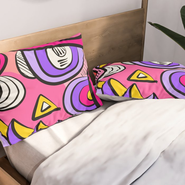 Colorful Abstract Pop Birds Pattern Pillow Sham Gallery Image 2