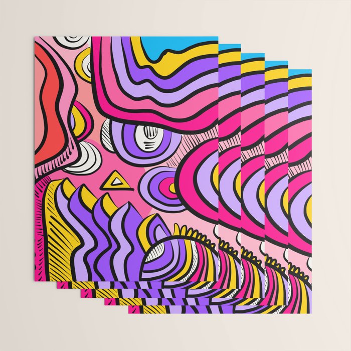 Colorful Abstract Pop Birds Pattern Wrapping Paper Gallery Image 3