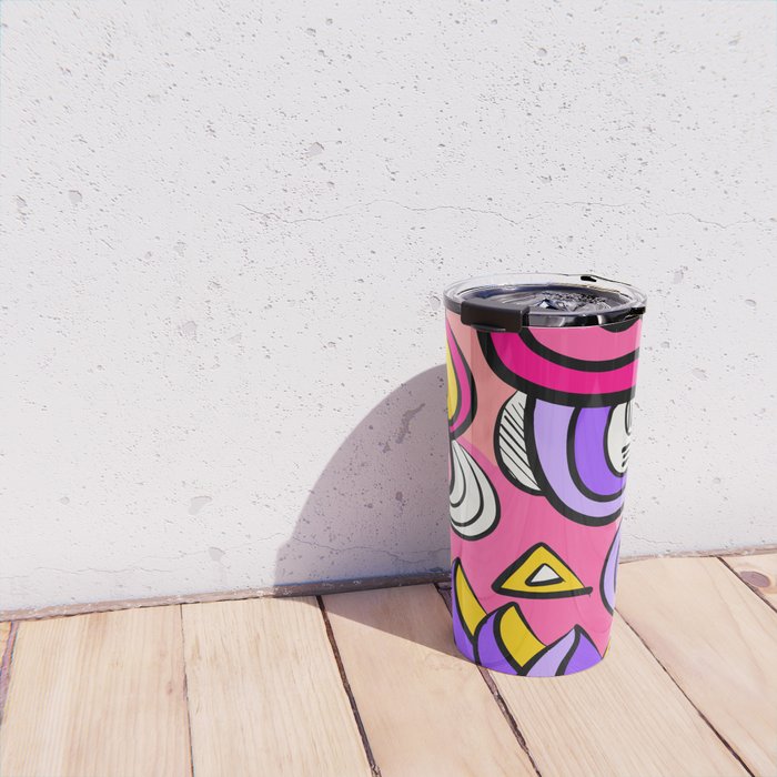 Colorful Abstract Pop Birds Pattern Travel Mug Gallery Image 4