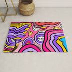 Colorful Abstract Pop Birds Pattern Rug Gallery Image 1