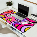 Colorful Abstract Pop Birds Pattern Desk Mat Gallery Image 2