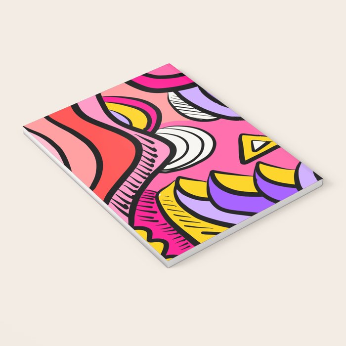 Colorful Abstract Pop Birds Pattern Notebook Gallery Image 3