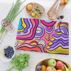 Colorful Abstract Pop Birds Pattern Cutting Board Gallery Image 2