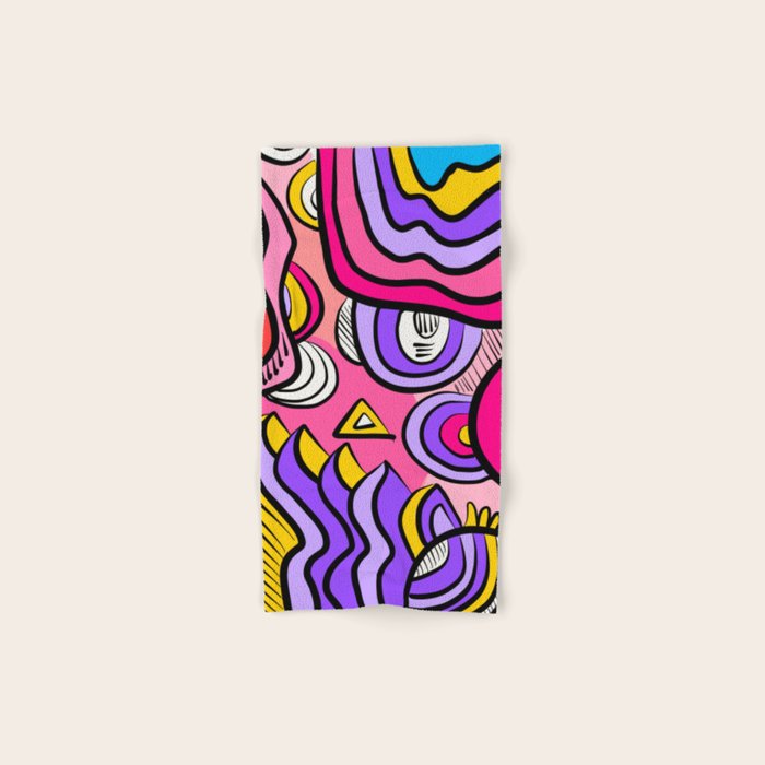 Colorful Abstract Pop Birds Pattern Bath Towel Gallery Image 1