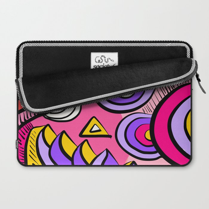 Colorful Abstract Pop Birds Pattern Laptop Sleeve Gallery Image 2