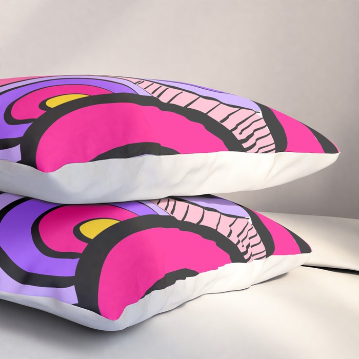 Colorful Abstract Pop Birds Pattern Pillow Sham Gallery Image 3