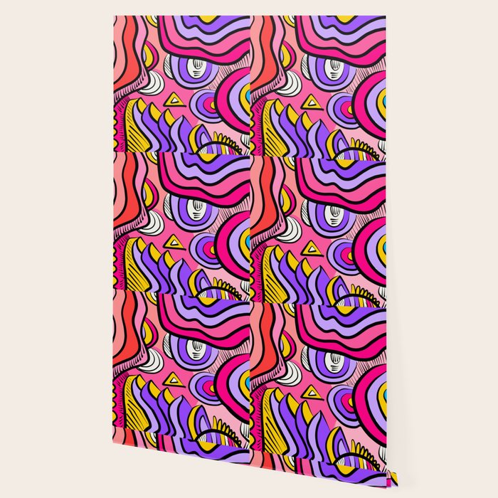 Colorful Abstract Pop Birds Pattern Wallpaper Gallery Image 2