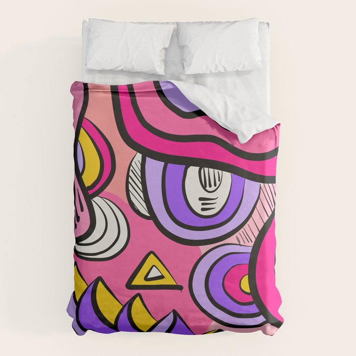 Colorful Abstract Pop Birds Pattern Duvet Cover Gallery Image 6