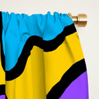 Colorful Abstract Pop Birds Pattern Window Curtain Gallery Image 2
