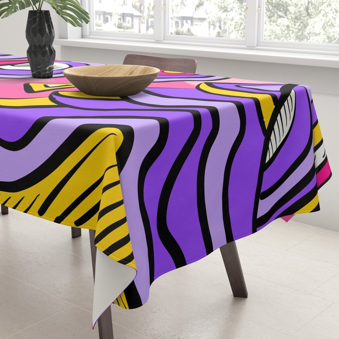 Colorful Abstract Pop Birds Pattern Tablecloth Gallery Image 3