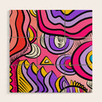Colorful Abstract Pop Birds Pattern Wood Wall Art Gallery Image 1