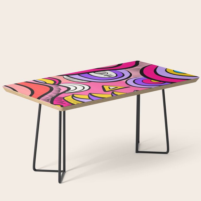 Colorful Abstract Pop Birds Pattern Coffee Table Gallery Image 1