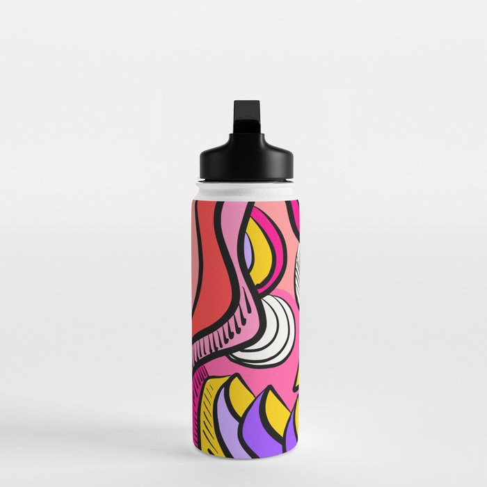 Colorful Abstract Pop Birds Pattern Water Bottle Gallery Image 3