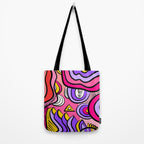 Colorful Abstract Pop Birds Pattern Tote Bag Gallery Image 2