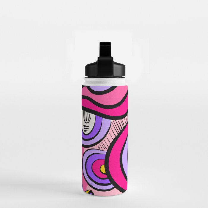 Colorful Abstract Pop Birds Pattern Water Bottle Gallery Image 2