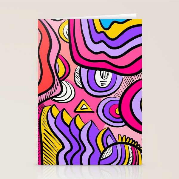 Colorful Abstract Pop Birds Pattern Stationery Card Gallery Image 2