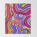 Colorful Abstract Pop Birds Pattern Throw Blanket Gallery Image 2