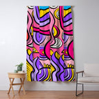 Colorful Abstract Pop Birds Pattern Window Curtain Gallery Image 5
