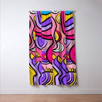 Colorful Abstract Pop Birds Pattern Window Curtain Gallery Image 3