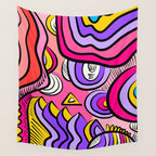 Colorful Abstract Pop Birds Pattern Wall Tapestry Gallery Image 4