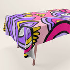Colorful Abstract Pop Birds Pattern Tablecloth Gallery Image 1
