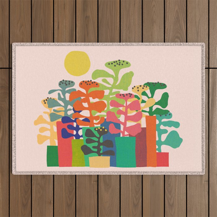 Plants market Outdoor Rug Gallery Image 1
