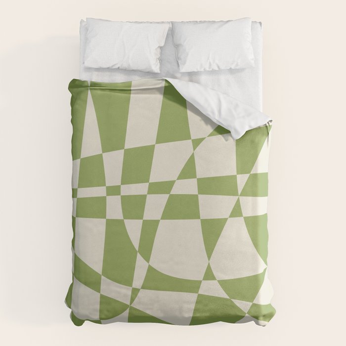 Glass Glitch: Forest Green Edition Duvet Cover Gallery Image 1