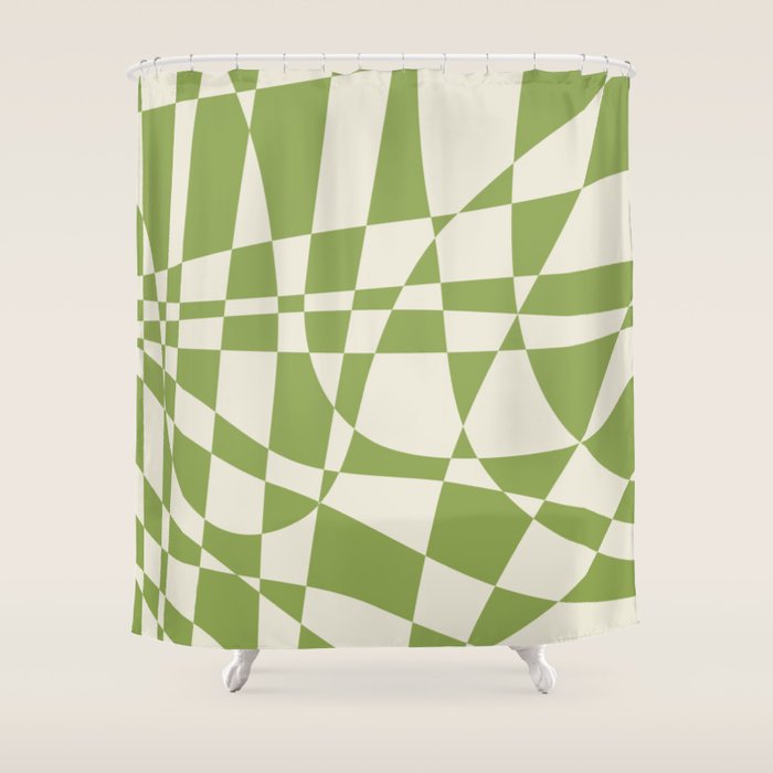Glass Glitch: Forest Green Edition Shower Curtain Gallery Image 1