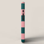 Retro Teal Green and Orange Checkerboard iPhone Case Gallery Image 2