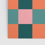 Retro Teal Green and Orange Checkerboard Poster Gallery Image 3