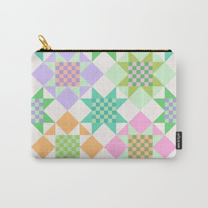 Checkerboard Quilt - Pastel Colors Carry All Pouch Gallery Image 1