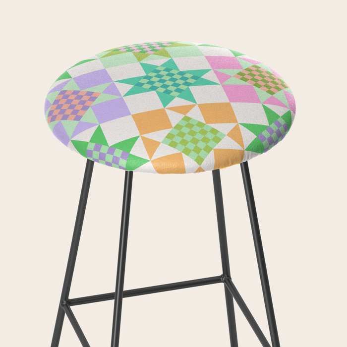 Checkerboard Quilt - Pastel Colors Stool Gallery Image 2