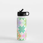 Checkerboard Quilt - Pastel Colors Water Bottle Gallery Image 1