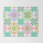 Checkerboard Quilt - Pastel Colors Throw Blanket Gallery Image 2