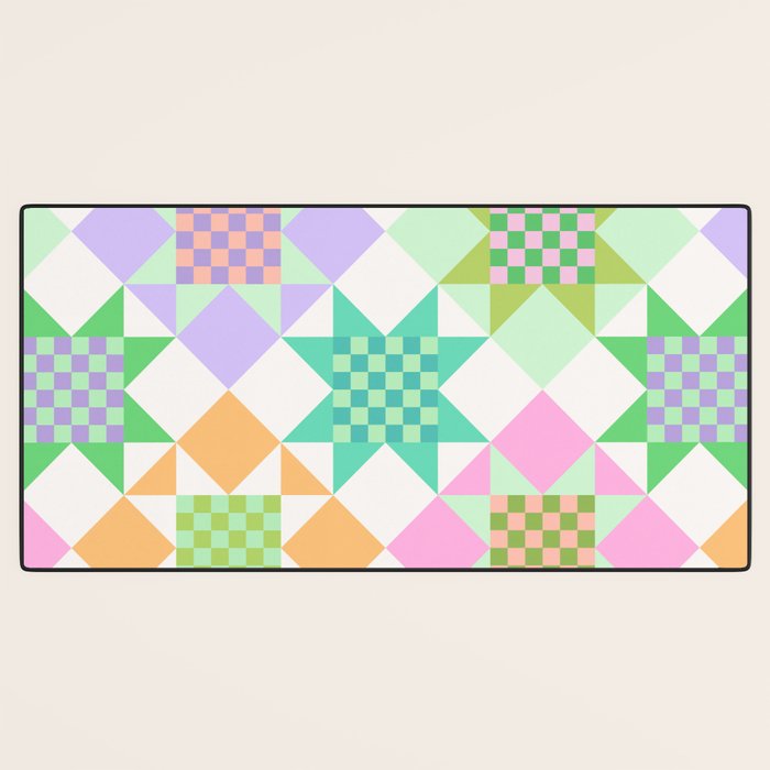Checkerboard Quilt - Pastel Colors Desk Mat Gallery Image 3
